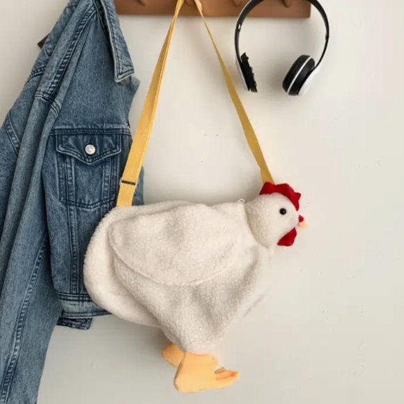 Handbags - Chicken Hen Plush Crossbody Shoulder Bag Tote Purse Handbag